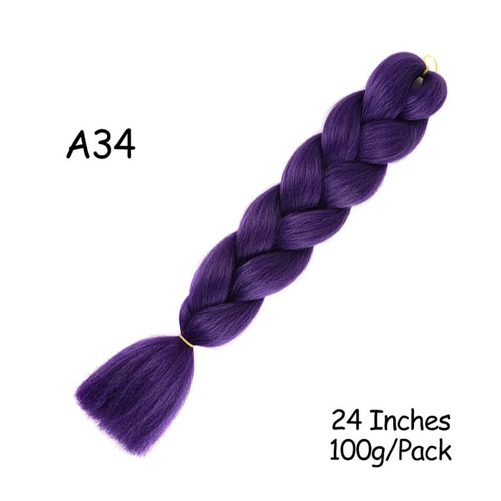24 Inch Synthetic Braiding Hair Extensions – 10PCS Jumbo Braids in Black & Brown Colors
