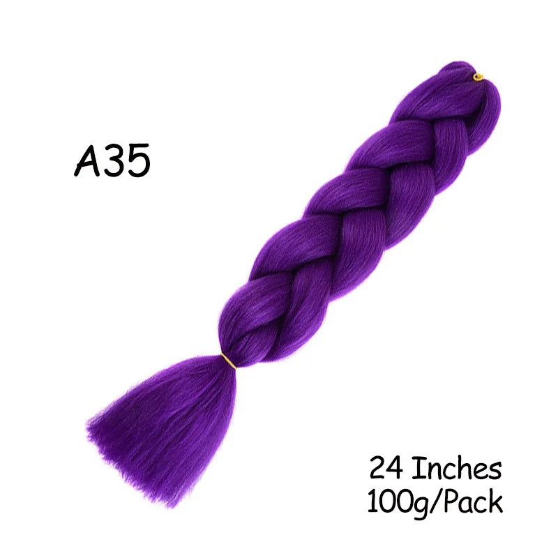 24 Inch Synthetic Braiding Hair Extensions – 10PCS Jumbo Braids in Black & Brown Colors