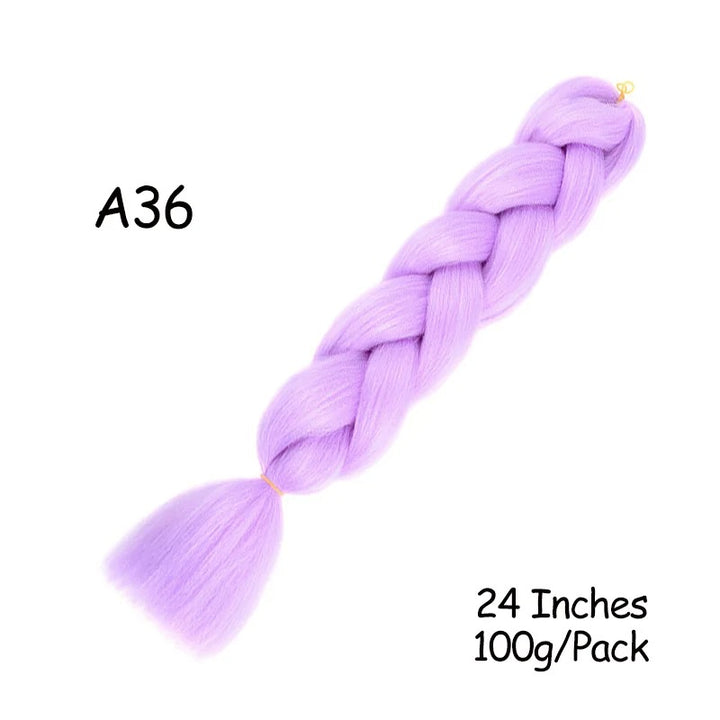 24 Inch Synthetic Braiding Hair Extensions – 10PCS Jumbo Braids in Black & Brown Colors