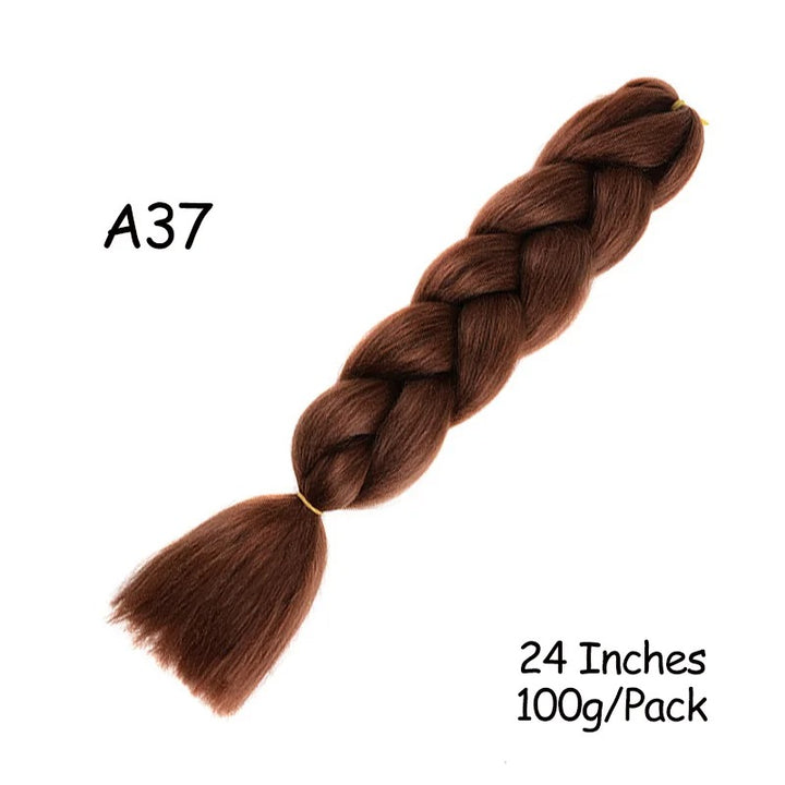 24 Inch Synthetic Braiding Hair Extensions – 10PCS Jumbo Braids in Black & Brown Colors