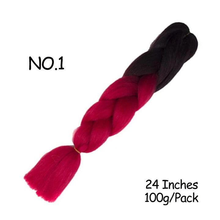 24 Inch Synthetic Braiding Hair Extensions – 10PCS Jumbo Braids in Black & Brown Colors