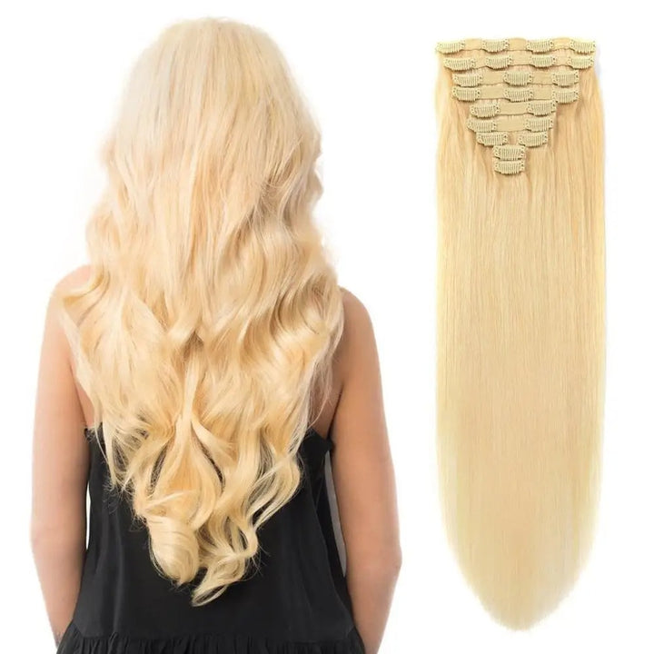 Brazilian Remy Clip-In Hair Extensions – Natural Human Hair, 12–24 Inch, 50g–120g