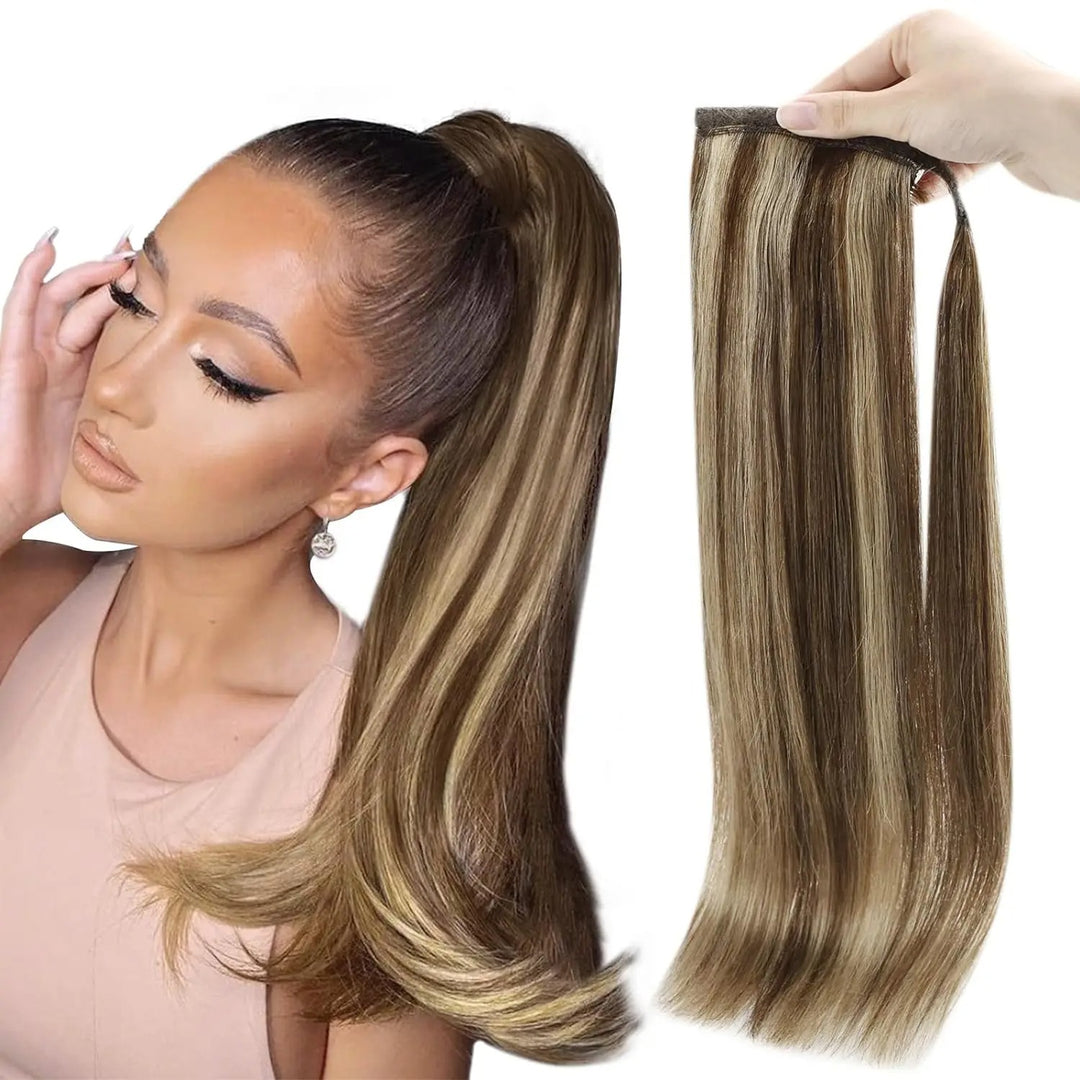 Machine-Made Remy Human Hair Ponytail Extension – 70g/80g Clip-In for White Women