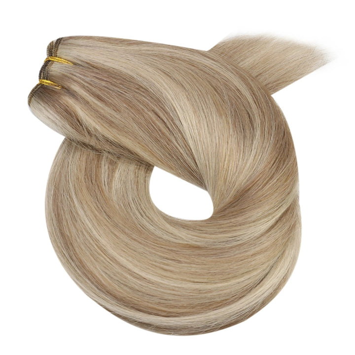 Sew-In Human Hair Bundles – Blonde Brazilian Remy Straight Weft Extensions (100g)