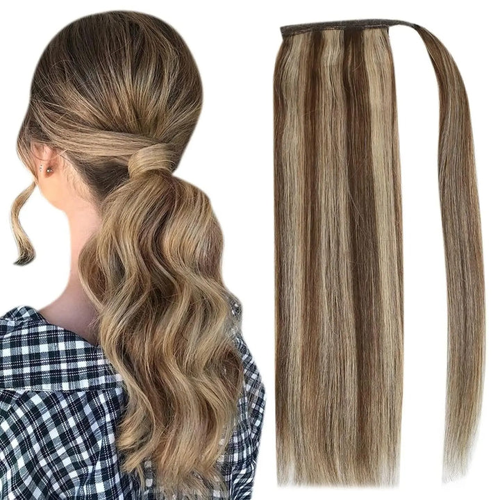 Remy Human Hair Clip-In Ponytail Extension – 70g/80g for White Women