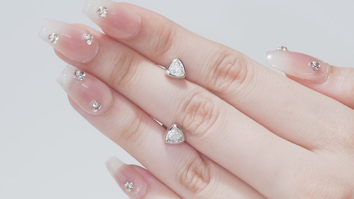 Luxury Minimalist Triangle Moissanite Stud Earrings