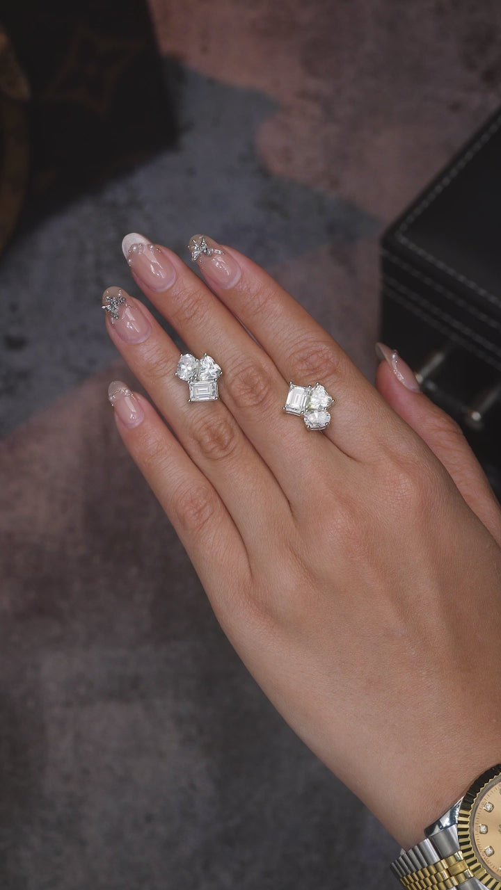 Luxury Minimalist Moissanite Stud Earrings – Platinum-Plated S925 Silver