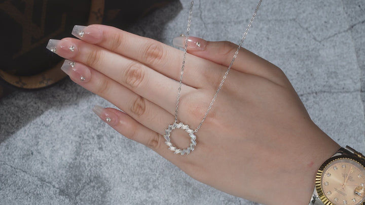 💎 Minimalist Square Morganite Pendant with Moissanite Accents