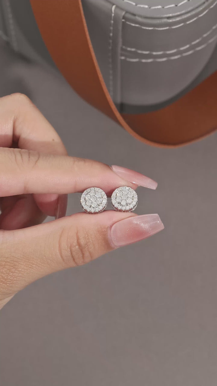 Luxury Minimalist Moissanite Stud Earrings – Platinum-Plated S925 Silver