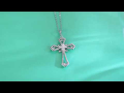 ✨ S925 Platinum-Plated Moissanite Cross Pendant Necklace ✨