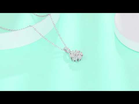🛍️✨ Snowflake Dance S925 Sterling Silver Platinum-Plated Moissanite Pendant Necklace ✨