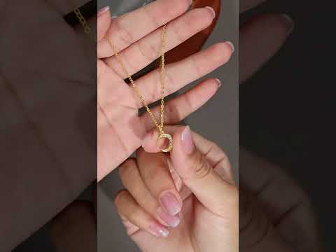 🛍️✨ Engraved S925 Sterling Silver Gold-Plated Moissanite Pendant Necklace ✨