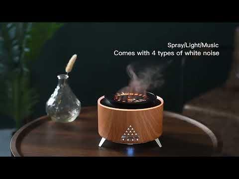 🔥🌋 Volcano Flame Humidifier | Remote Control Aroma Diffuser with LED Fire Effect ✨