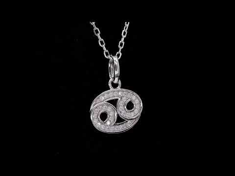 🛍️✨ 12 Zodiac Signs – Cancer S925 Sterling Silver Platinum-Plated Moissanite Necklace ✨