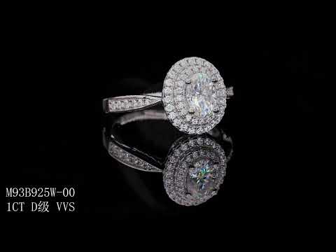 💍 Egg-Shaped Moissanite Ring – Platinum-Plated S925 Silver (5×7 mm, Sizes 5–9) 💍