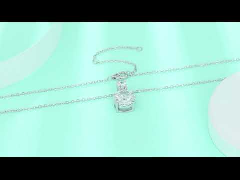 🛍️✨ Jazz Manor S925 Sterling Silver Platinum-Plated 3CT Moissanite Necklace ✨