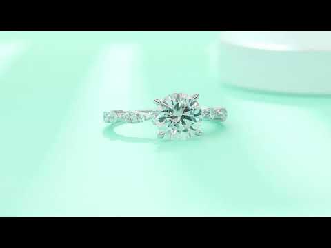 💎 2-Carat Moissanite Minimalist Ring – Platinum-Plated S925 Silver (2.4g, Sizes 5–9) 💎
