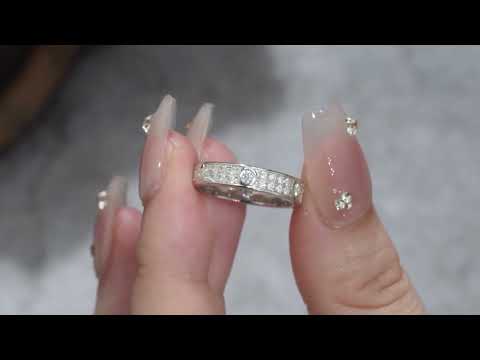 💎 Minimalist Moissanite Ring – Platinum-Plated S925 Silver (3.8g, Sizes 5–9) 💎