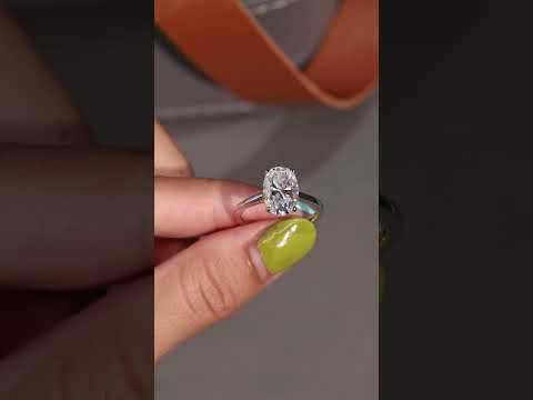 💍 Egg-Shaped Moissanite Double Rings – Platinum-Plated S925 Silver (8×12 mm) 💍