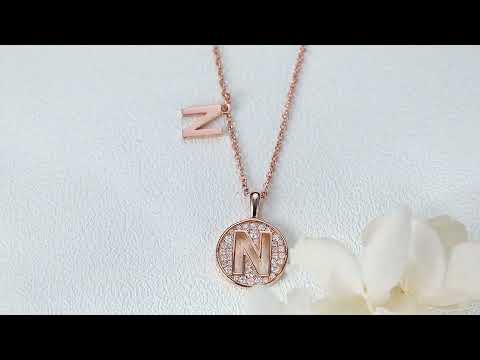 🛍️✨ Letter "N" S925 Sterling Silver Platinum-Plated Moissanite Necklace ✨