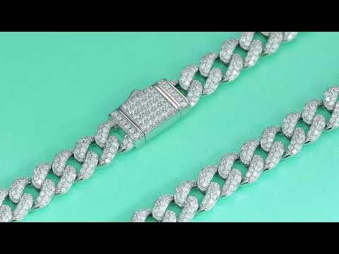 🛍️✨ Silver Island Crushed Ice S925 Sterling Silver Platinum-Plated Moissanite Necklace ✨