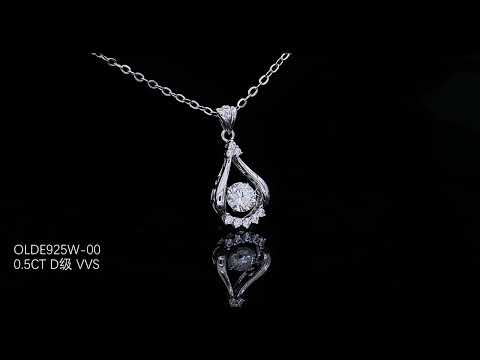 🛍️✨ S925 Sterling Silver Platinum-Plated 0.5CT Moissanite Pendant Necklace ✨