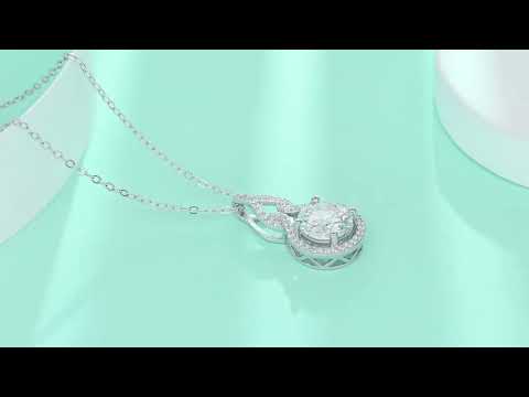 🛍️✨ Curve Corridor S925 Sterling Silver Platinum-Plated 2CT Moissanite Necklace ✨