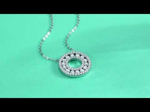 🛍️✨ Reciprocating S925 Sterling Silver Platinum-Plated Moissanite Pendant Necklace ✨