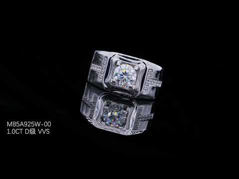 💍 Men’s 1-Carat Moissanite Ring – Platinum-Plated S925 Silver (8.9g, Sizes 5–9) 💍