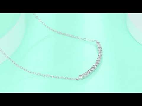 🛍️✨ The Floating World S925 Sterling Silver Platinum-Plated Moissanite Necklace ✨