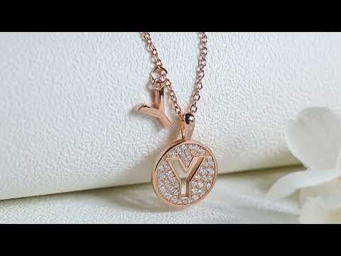 🛍️✨ Letter “Y” S925 Sterling Silver Platinum-Plated Moissanite Necklace ✨