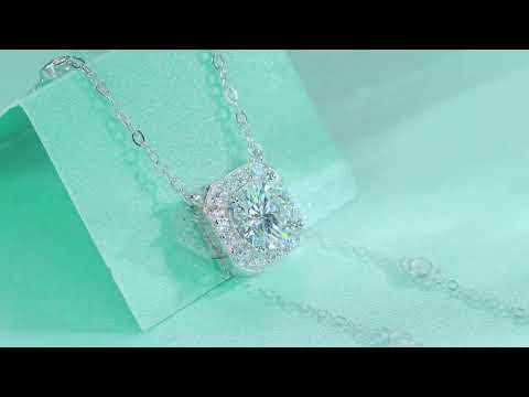 🛍️✨ Flower Love S925 Sterling Silver Platinum-Plated 1CT Moissanite Necklace ✨