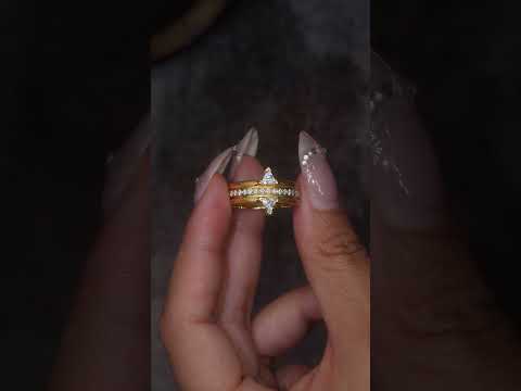💍 Engraved Moissanite Minimalist Ring – Gold-Plated S925 Silver (Sizes 5–9) 💍