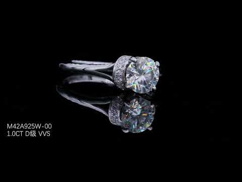 💍 1-Carat Moissanite Minimalist Ring – Platinum-Plated S925 Silver (2g, Sizes 5–9) 💍