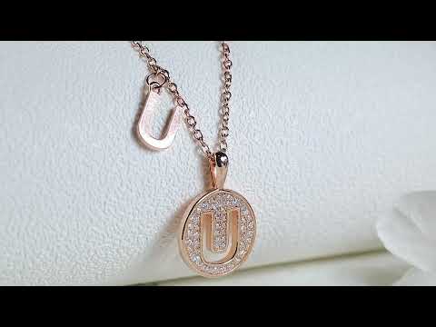 🛍️✨ Letter “U” S925 Sterling Silver Platinum-Plated Moissanite Necklace ✨