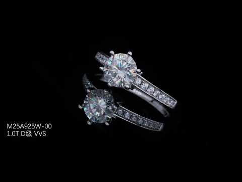 💍 1-Carat Moissanite Luxury Ring – Platinum-Plated S925 Silver (2.3g, Sizes 5–9) 💍