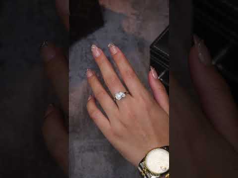 💍 Minimalist Moissanite Ring – Platinum-Plated S925 Silver (2.8g, 2 Stones, Sizes 5–9) 💍