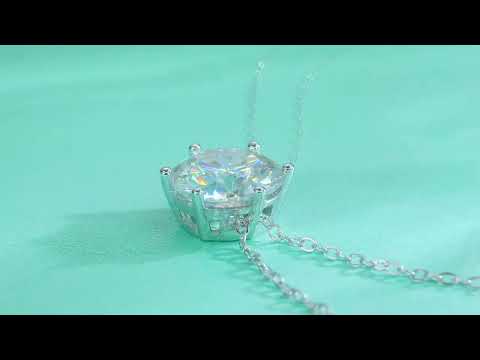 🛍️✨ Afternoon Rose S925 Sterling Silver Platinum-Plated Moissanite Necklace ✨