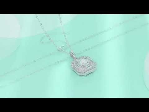🛍️✨ Small Square Bag S925 Sterling Silver Platinum-Plated 1CT Moissanite Pendant Necklace ✨