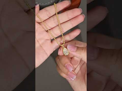 🛍️✨ Pear-Shaped Morganite S925 Sterling Silver Gold-Plated Necklace ✨