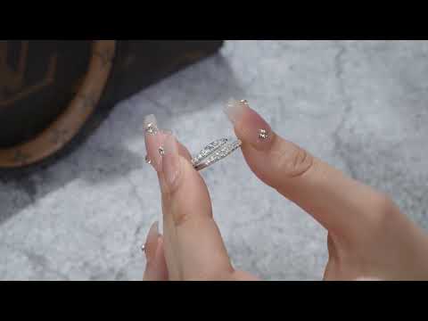 🌙 Moon-Shaped Moissanite Minimalist Ring – Platinum-Plated S925 Silver (3.2g, Sizes 5–9) 🌙