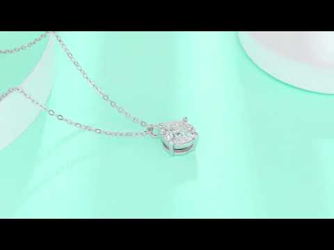 🛍️✨ Round Rhythm S925 Sterling Silver Platinum-Plated 2CT Moissanite Necklace ✨