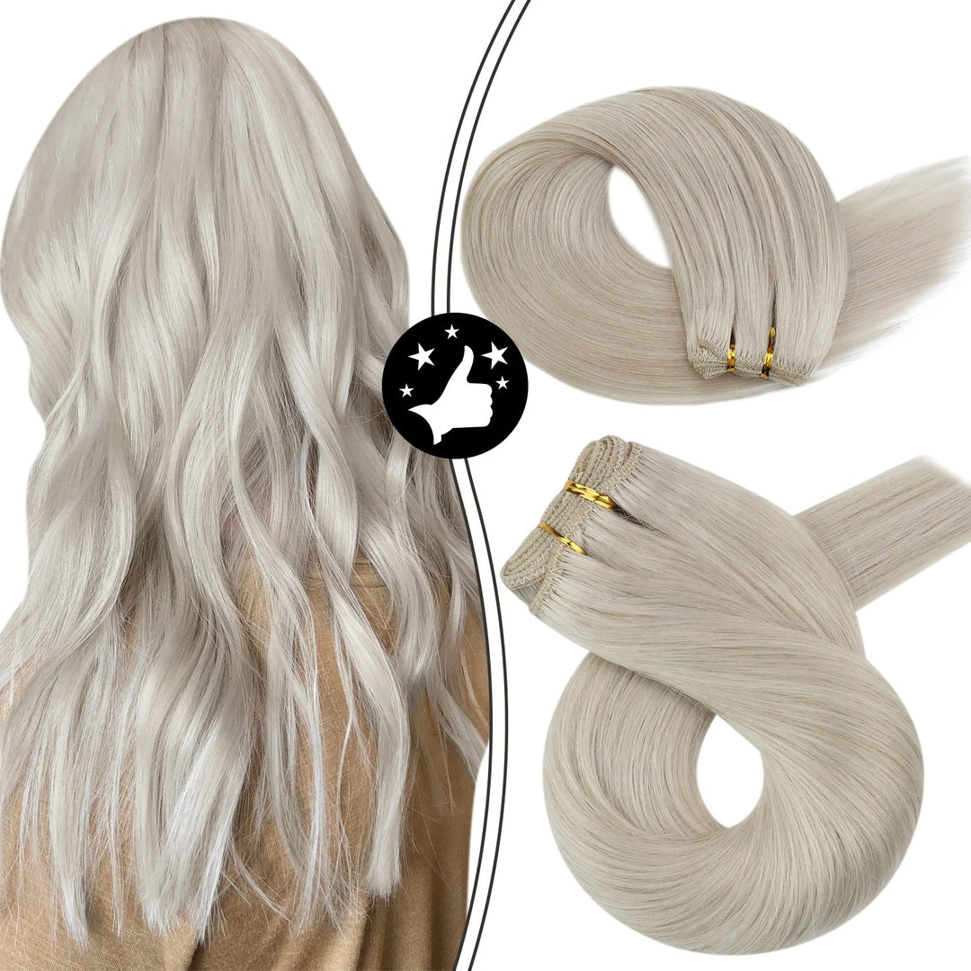 100% Remy Human Hair Bundles – Straight Sew-In Weft Extensions (100g, Double Weft)