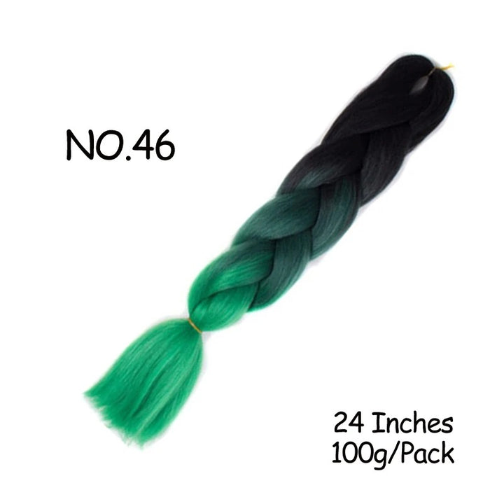 24 Inch Synthetic Braiding Hair Extensions – 10PCS Jumbo Braids in Black & Brown Colors