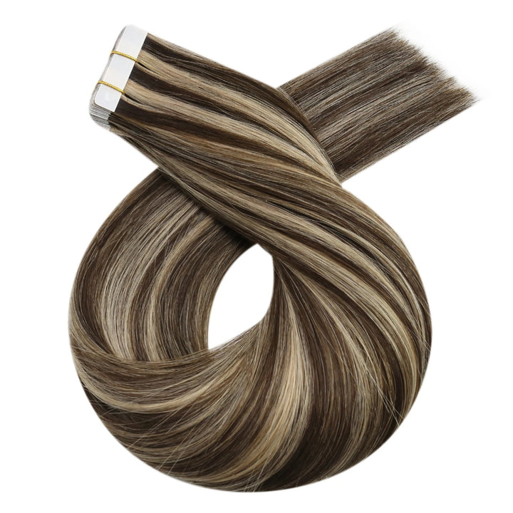 Seamless Blonde Tape-In Hair Extensions – Natural Straight Remy Human Hair