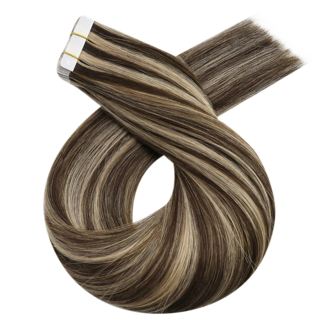 Seamless Blonde Tape-In Hair Extensions – Natural Straight Remy Human Hair