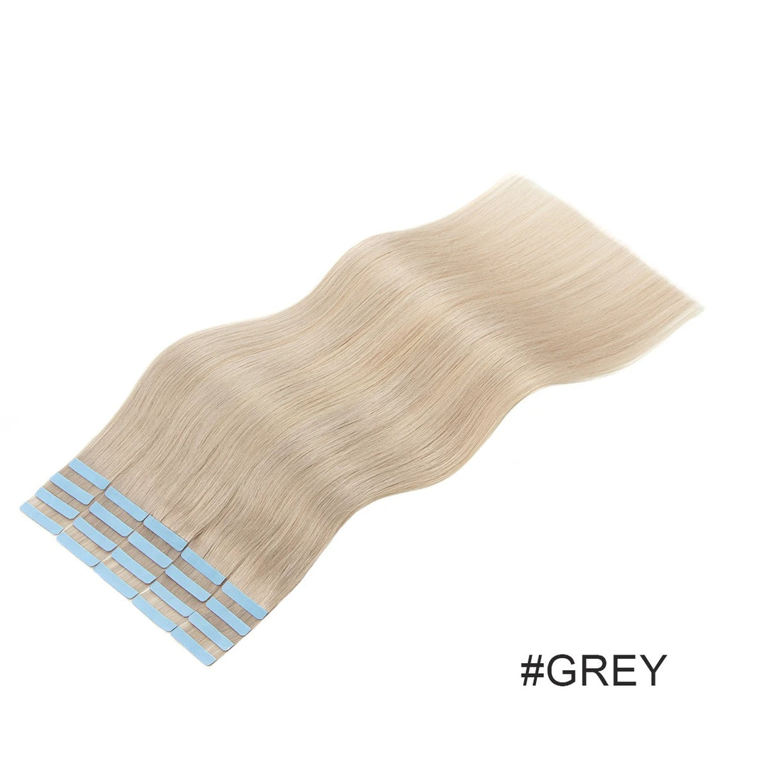 Tape-In Hair Extensions – 100% Remy Human Hair Skin Weft, Natural Seamless Tape-Ins, 12–24 Inch, 40–50g/Pack