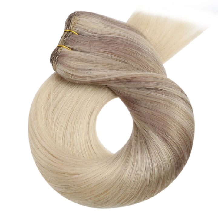 Sew-In Human Hair Bundles – Blonde Brazilian Remy Straight Weft Extensions (100g)