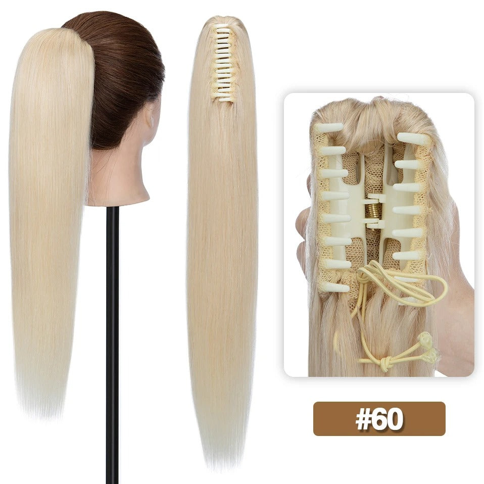 Thick Clip-In Human Hair Ponytail Extension with Claw Clamp