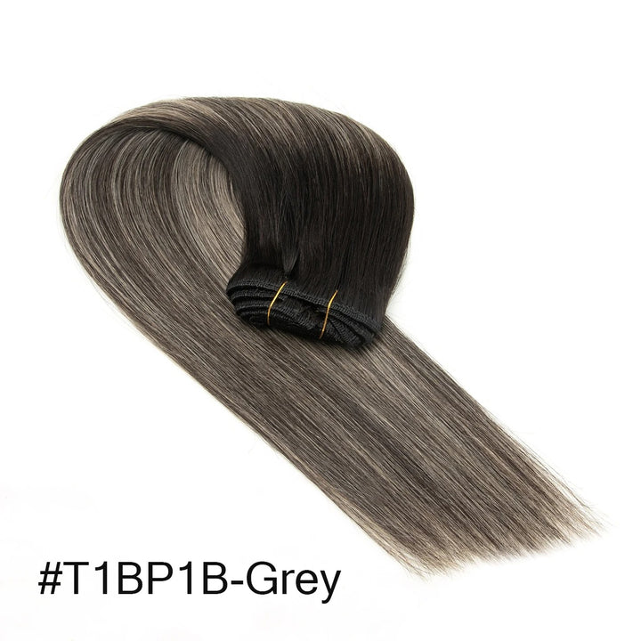"100% Real Remy Human Hair Clip-In Extensions – Double Weft, Seamless Clip-On, 7PCS, 12-24 Inches"